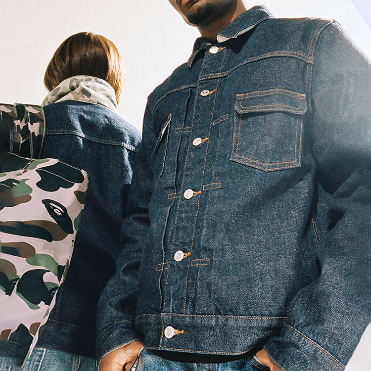 BAPE A.P.C. Reversible Camo Detachable Hood Denim Jacket Navy Unisex. 0ZXLJM140903I 圖 5