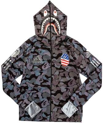 BAPE x 阿迪达斯 ABC 鲨鱼连帽衫黑色球衣 Buy BAPE x 阿迪达斯 ABC 鲨鱼连帽衫黑色球衣