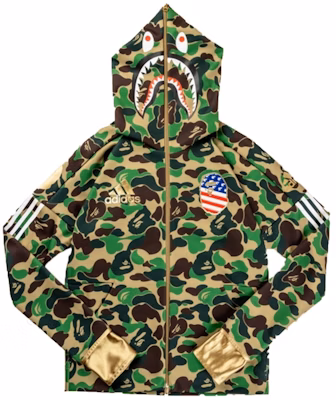 BAPE x adidas ABC Shark Hoodie Jersey Green Buy BAPE x adidas ABC Shark Hoodie Jersey Green