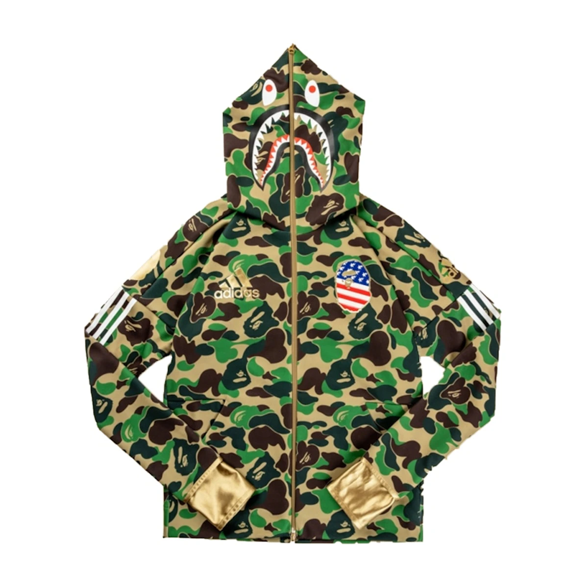 Buy BAPE x adidas ABC Shark Hoodie Jersey Green Novelship