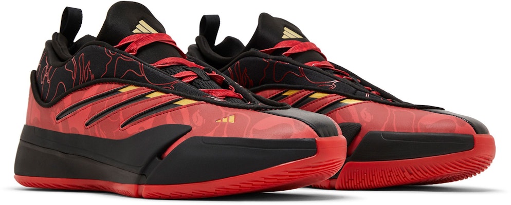 BAPE x adidas Dame 9 'Hitam Merah' IH0786 2