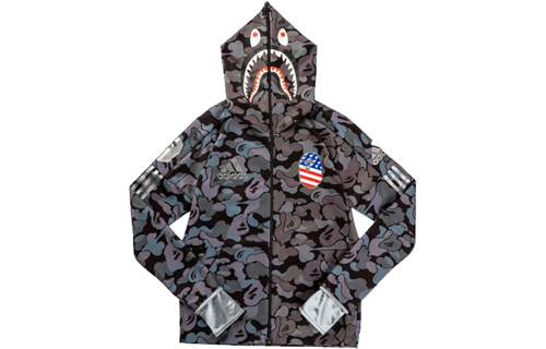 Bape adidas SB Shark Camo Hoodie Black Men’s Jacket EA2091 圖 2