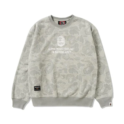BAPE Alpha Industries FW23 Ape Head Crewneck Sweatshirt Unisex 0ZXSWM113909L
