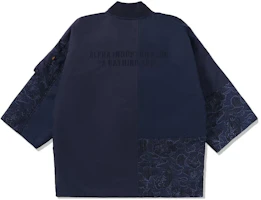 Lookbook BAPE x Alpha Industries FW23 拼布拉鍊和服外套 中性 灰色 0ZXLJM140903L