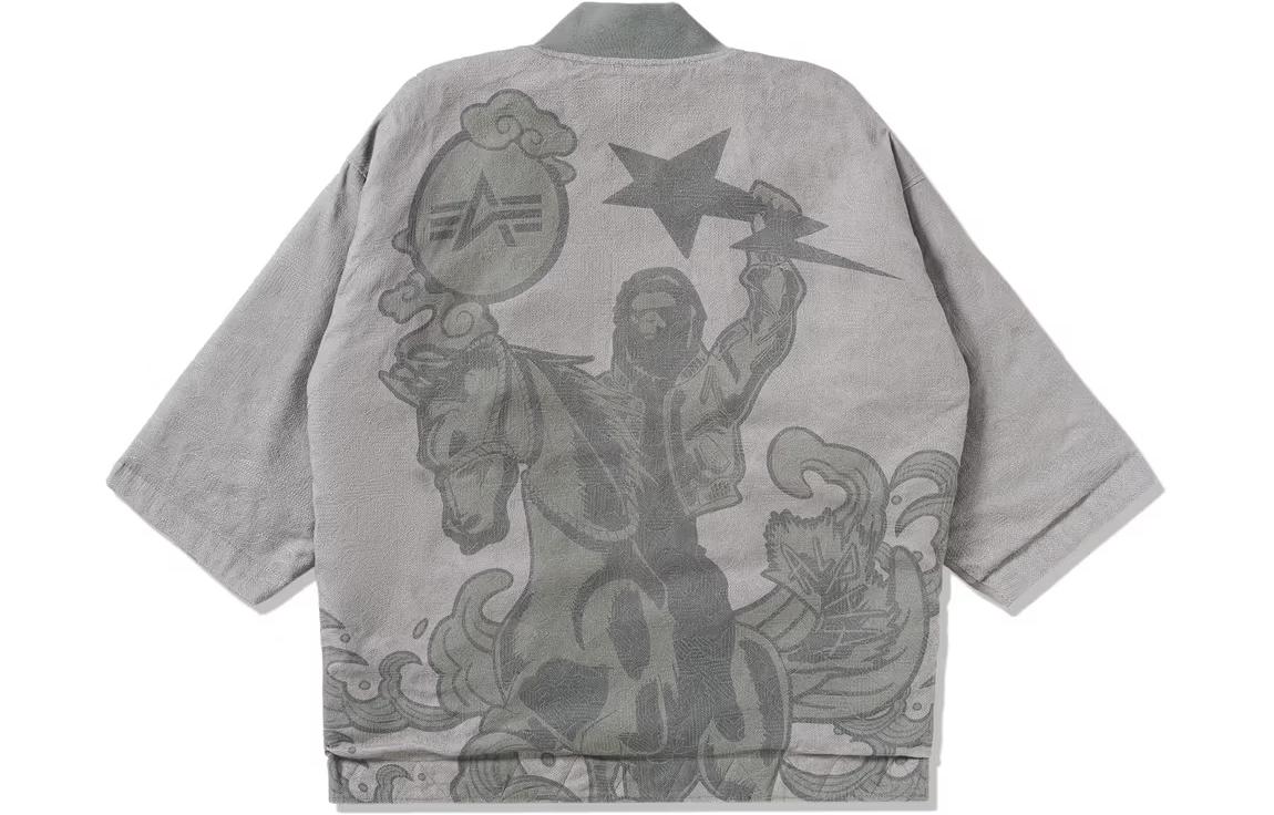 Purchase 베이프 x 알파 인더스트리 FW23 패치워크 지퍼 키모노 자켓 유니섹스 그레이. 0ZXLJM140903L