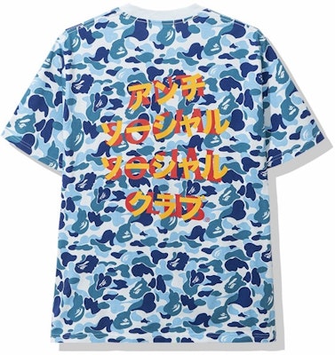Kaos BAPE x Anti Social Social Club ABC Camo Biru Buy Kaos BAPE x Anti Social Social Club ABC Camo Biru