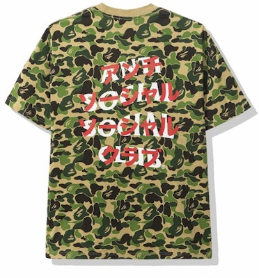 BAPE x Anti Social Social Club ABC Camo Kaos Hijau Buy BAPE x Anti Social Social Club ABC Camo Kaos Hijau