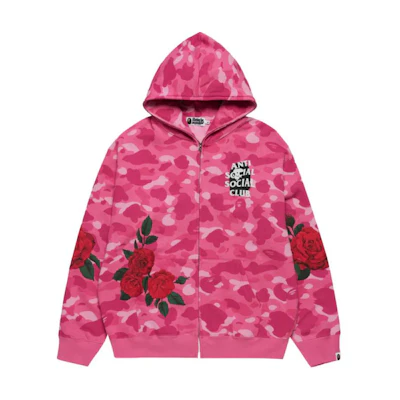 BAPE ASSC FW24 Camo Rose Full-Zip Hoodie Unisex. 1K73-115-903