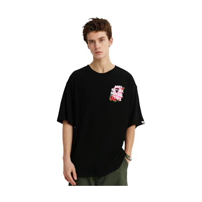 BAPE ASSC FW24 Rose Logo Print Unisex Casual T-Shirt. 1K73-109-903