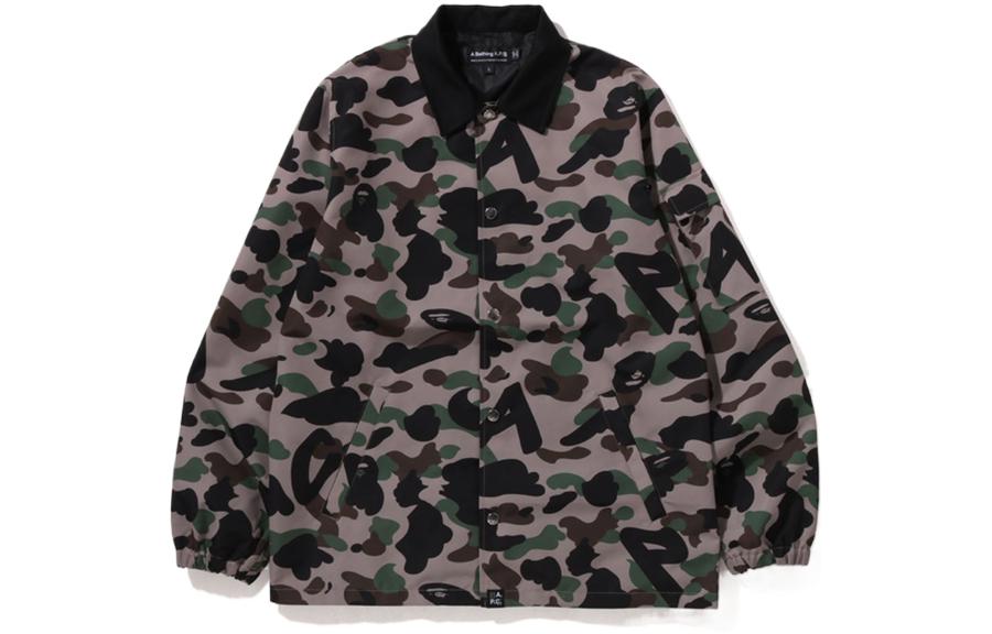 BAPE APC Camo Logo Print Collared Jacket Beige Unisex Collaboration 0ZXJKM140904I