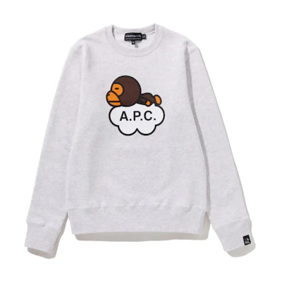 BAPE APC FW22 Logo Printed Crewneck Long Sleeve Sweatshirt Edition 2I23-213-901