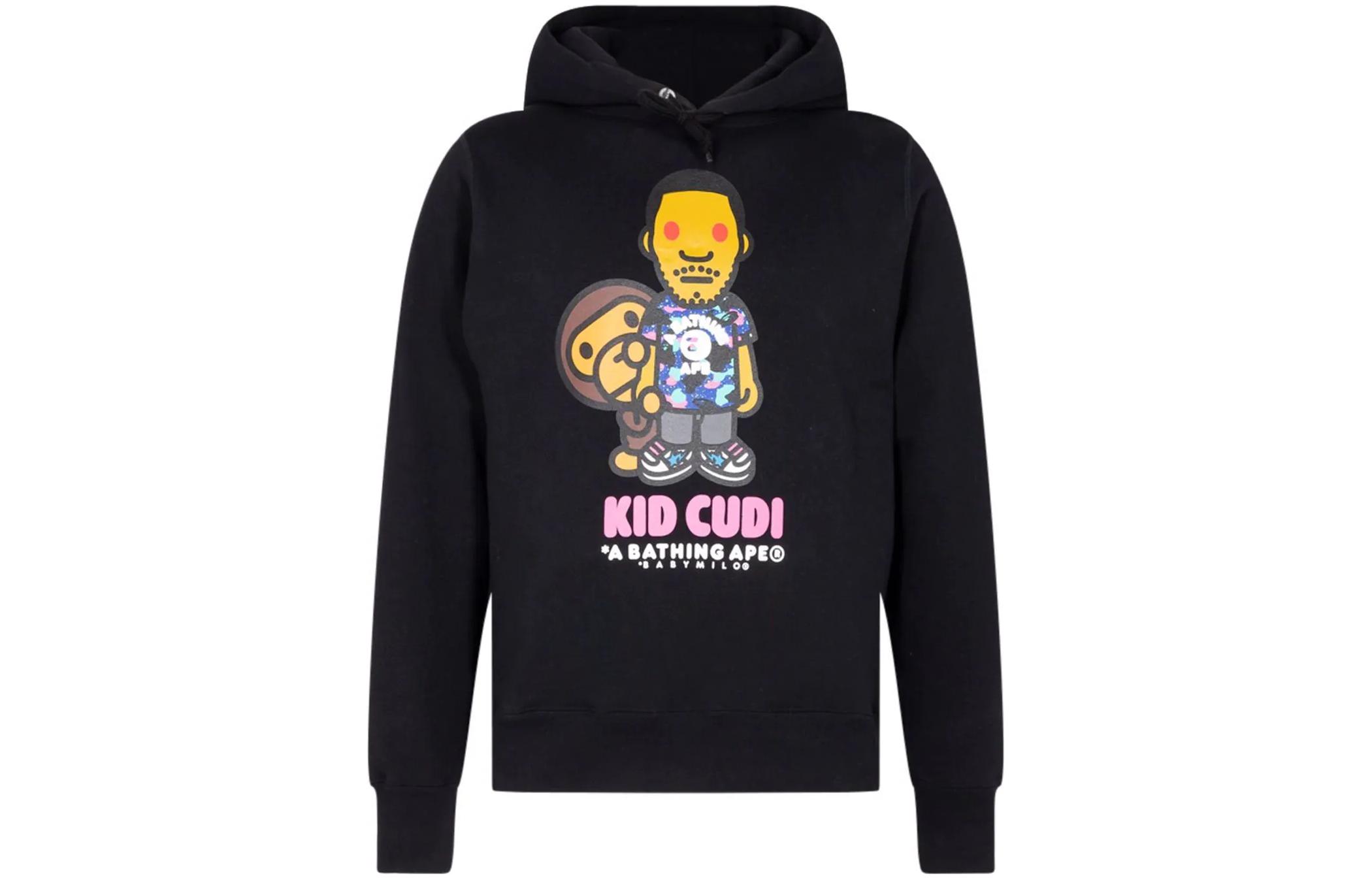 BAPE Baby Milo FW22 Cartoon Print Hoodie Mens Black 83122119