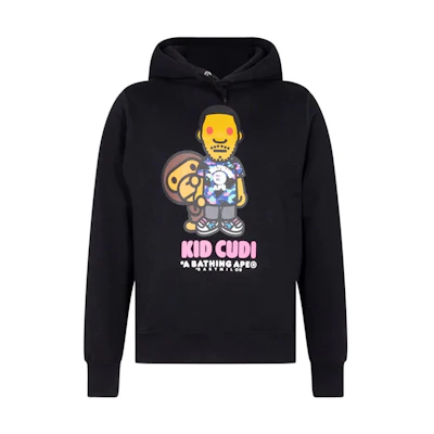 BAPE Baby Milo FW22 Cartoon Print Hoodie Mens Black 83122119