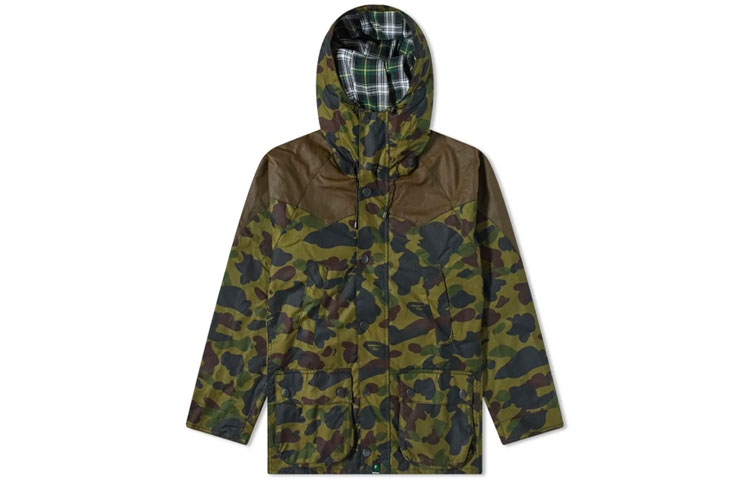 BAPE Barbour Camo Hooded Windbreaker Jacket Camouflage MWX18-94O-L31