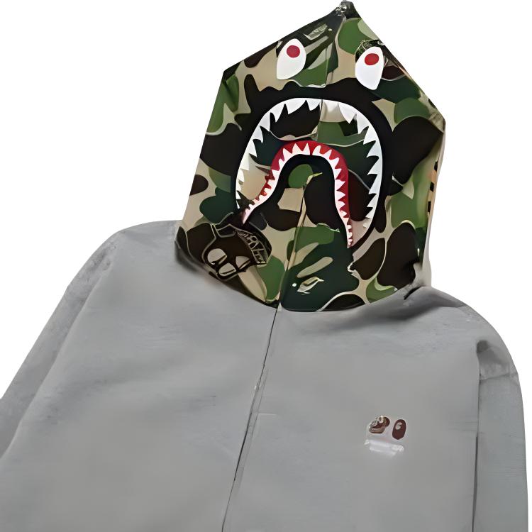 BAPE Bored Ape Shark Hoodie FW24 Unisex Grey Zip-Up Relaxed Fit 001ZPK731905CGRA 圖 7