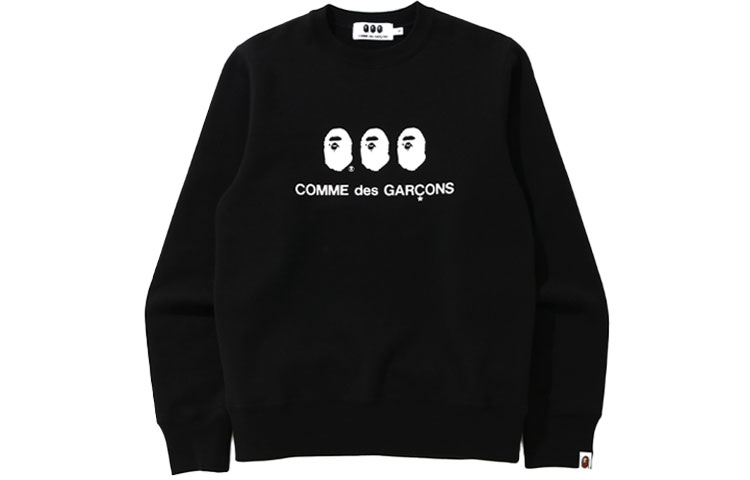 BAPE CDG Ape Logo Crewneck Sweatshirt Black 1G72113925