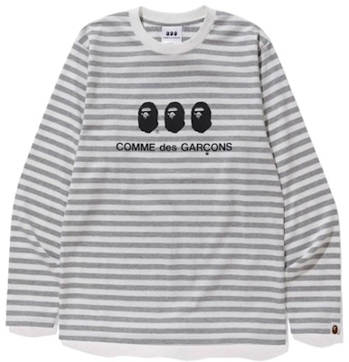 BAPE x CDG 大阪 長袖T恤 灰/白 Buy BAPE x CDG 大阪 長袖T恤 灰/白