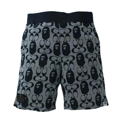 BAPE COACH Collaborative All-Over Logo Casual Shorts. 1H73-153-902