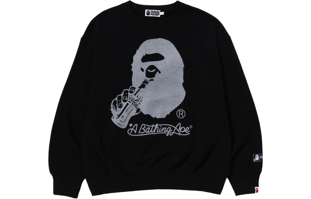 BAPE Coca-Cola FW23 Ape Logo Print Crewneck Sweatshirt - Pullover 1J73-113-904
