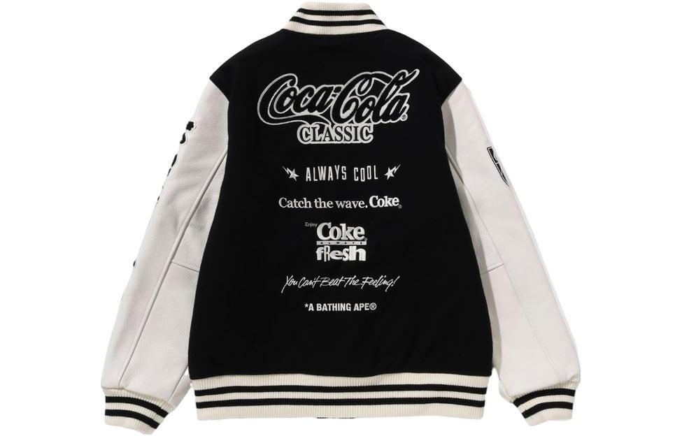 BAPE Coca-Cola FW23 Embroidered Ape Logo Letterman Jacket for Men. 1J73-141-905 圖 5