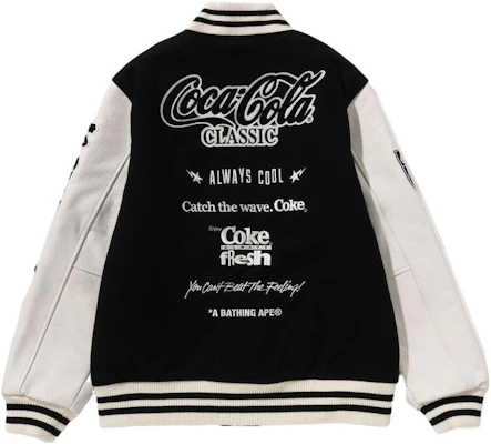 BAPE x Coca-Cola FW23 Jaket Letterman Lelaki Logo Ape Sulaman. 1J73-141-905 Purchase BAPE x Coca-Cola FW23 Jaket Letterman Lelaki Logo Ape Sulaman. 1J73-141-905