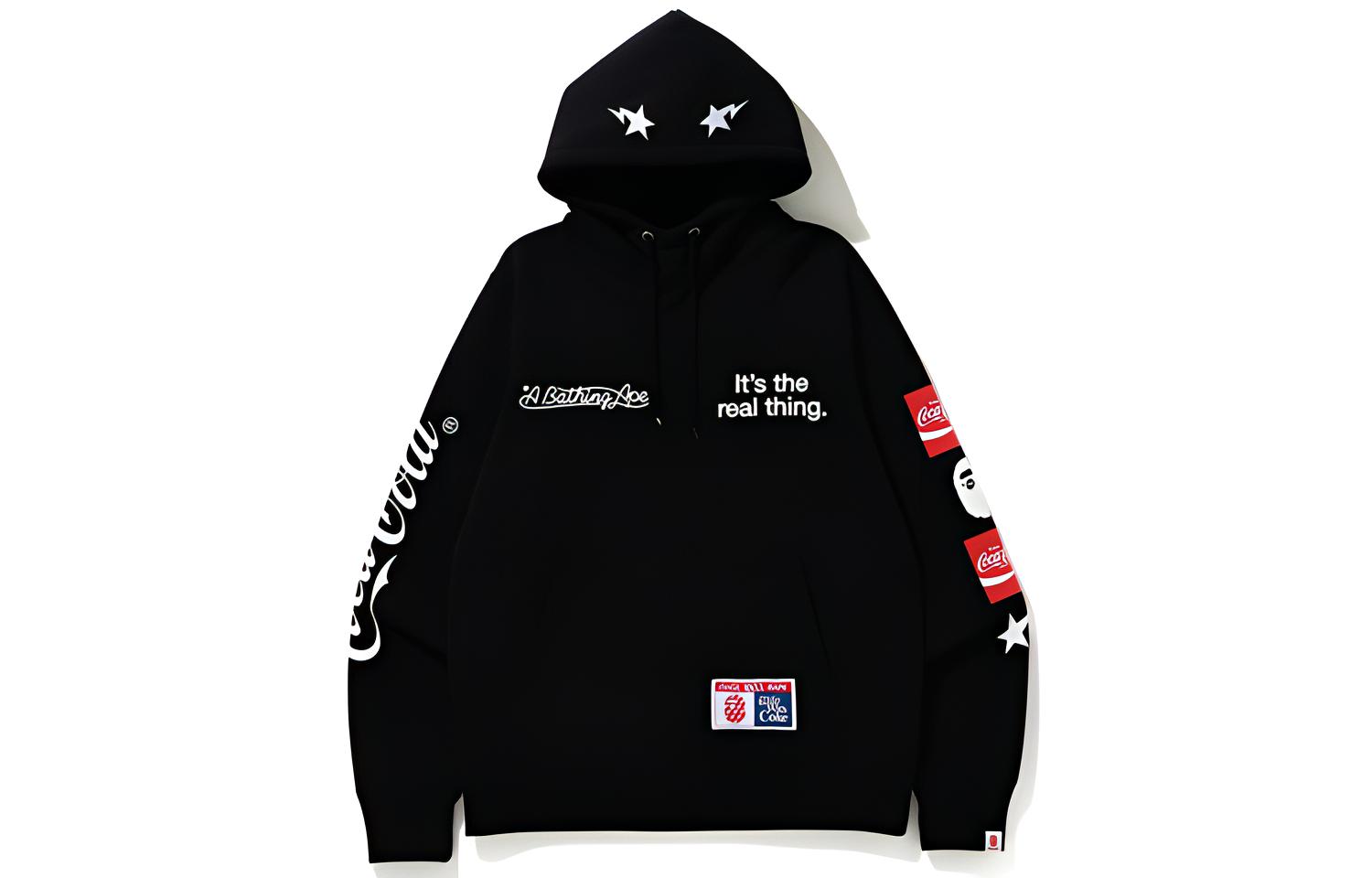 BAPE Coca Cola Logo Hoodie Unisex Collaboration Long Sleeve Pullover 1G23-114-914