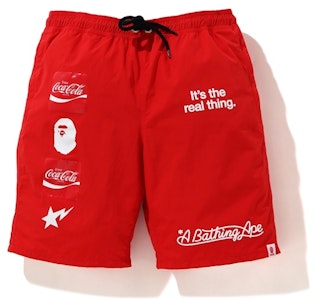 BAPE x Coca Cola Celana Pendek Merah Buy BAPE x Coca Cola Celana Pendek Merah