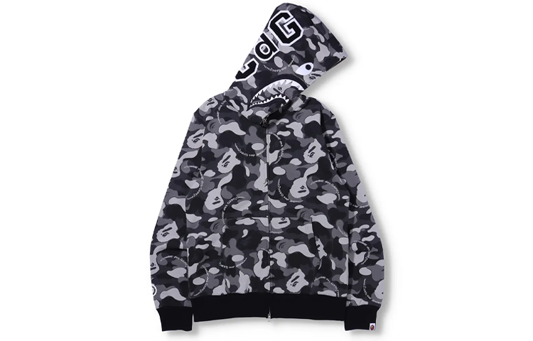 BAPE COMME des GARÇONS Shark Logo Full-Zip Hoodie Grey Unisex Collaboration 001ZPG721921X