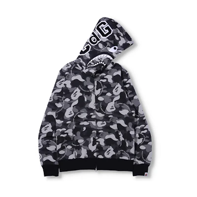 BAPE COMME des GARÇONS Shark Logo Full-Zip Hoodie Grey Unisex Collaboration 001ZPG721921X