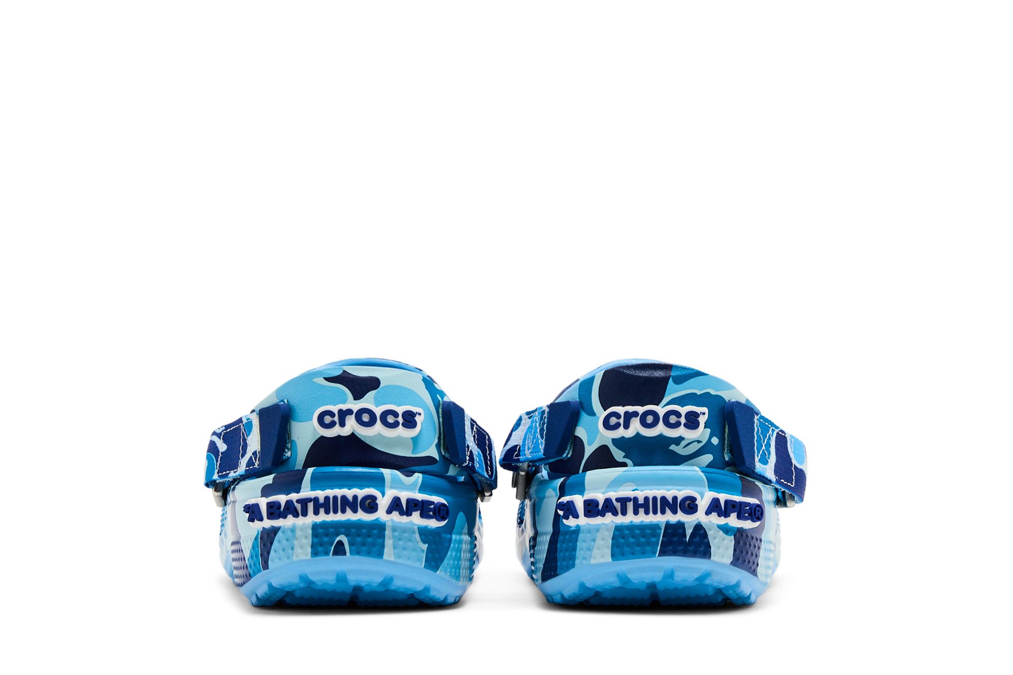 Sizing Crocs 经典洞洞鞋 A Bathing Ape ABC 迷彩蓝色 209627-4TB