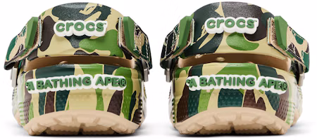 Sizing Crocs經典木屐 x A Bathing Ape ABC迷彩綠色版 209627-212