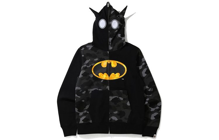 BAPE DC Batman Full-Zip Hoodie Long Sleeve Collaboration 1H23-115-904