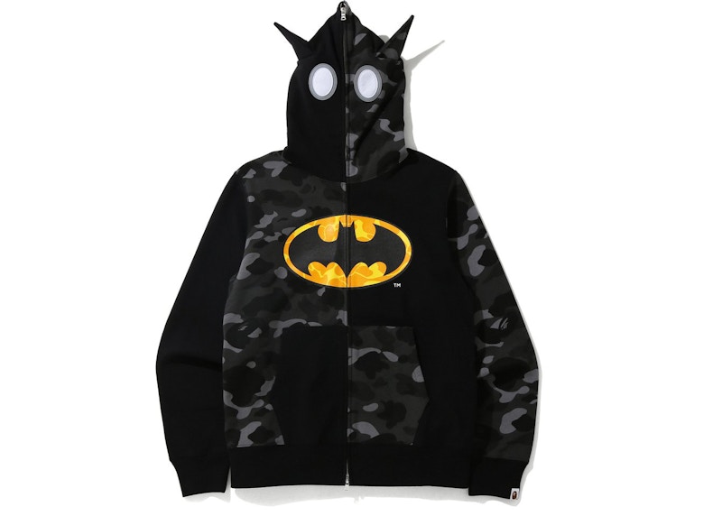 Beli BAPE x DC Batman Full Zip Hoodie Black - Novelship