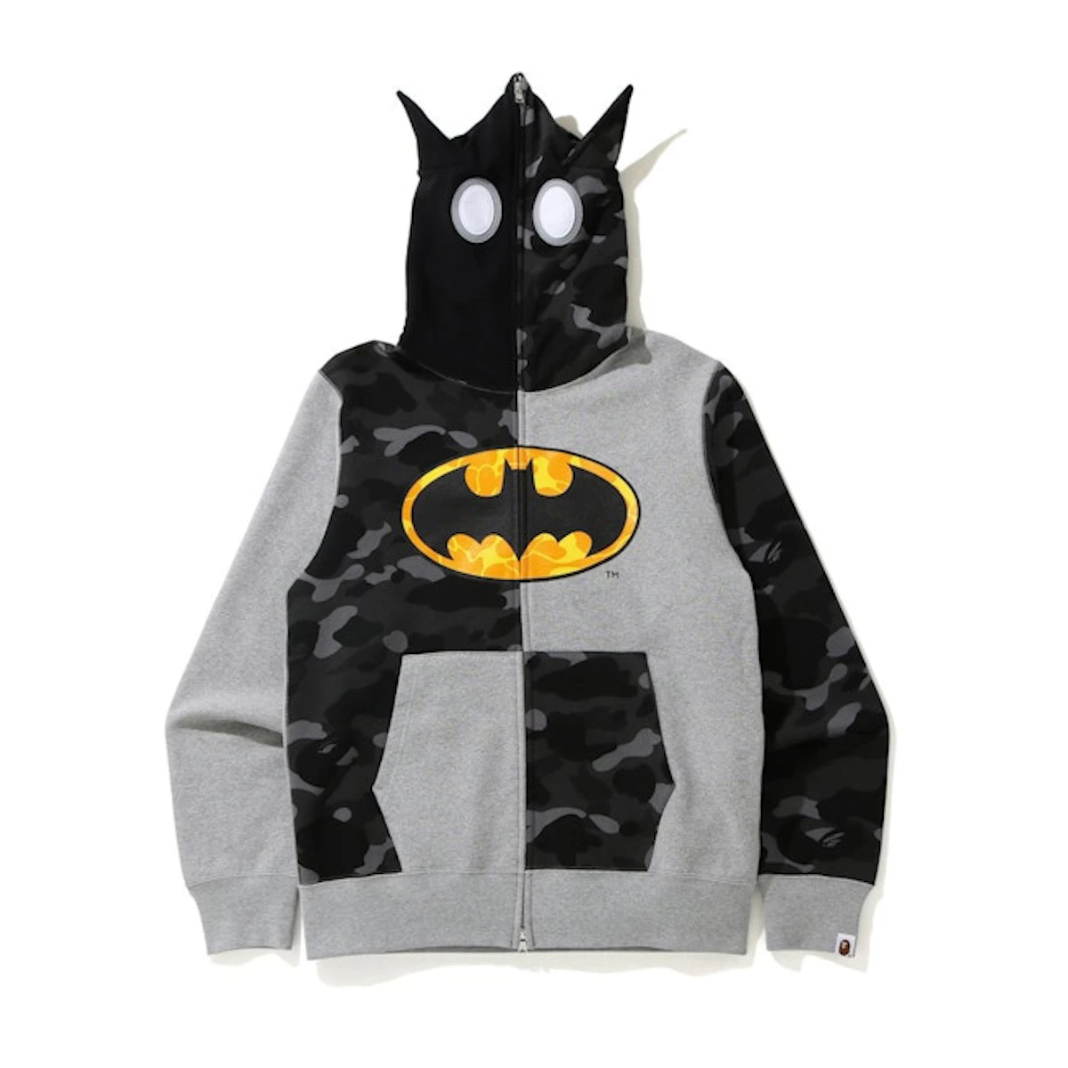 BAPE x DC Batman Full Zip Hoodie Gray - Great Gifts Club