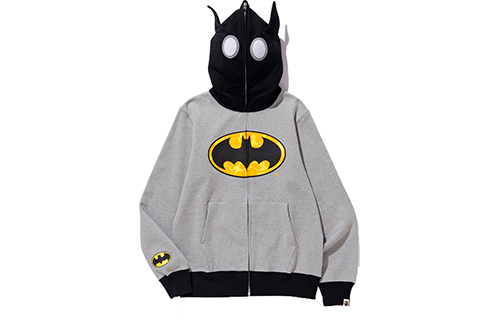 BAPE DC Batman Full Zip Hoodie Grey Unisex Collaboration Jacket 1F23-115-915