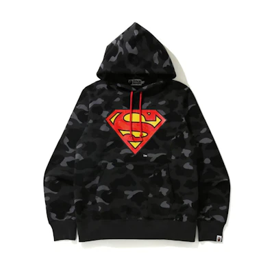 BAPE DC Superman Camo Pullover Hoodie Black