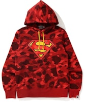 BAPE x DC Superman Camo Pullover Hoodie Red BAPE x DC Superman Camo Pullover Hoodie Red