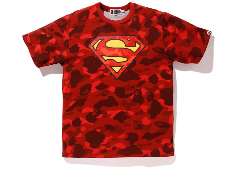 BAPE DC Superman Color Camo Tee Red