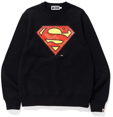 BAPE x DC Superman Crewneck Black Buy BAPE x DC Superman Crewneck Black