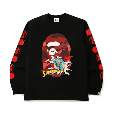 BAPE DC Superman Long Sleeve Tee Black