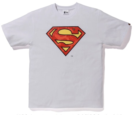 BAPE x DC Superman Tee White Buy BAPE x DC Superman Tee White