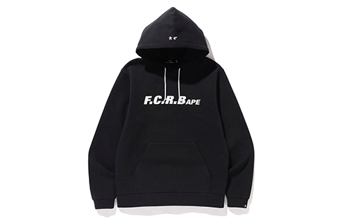 BAPE FCRB Team Hoodie Black  Small Ape Logo Back Pullover. 1F23-114-901
