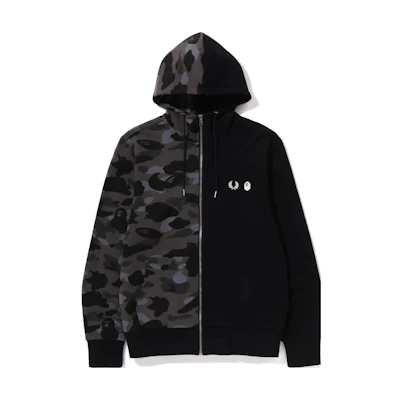 BAPE FRED PERRY SS23 Camo Panel Zip Hoodie Black () 1J23-115-901