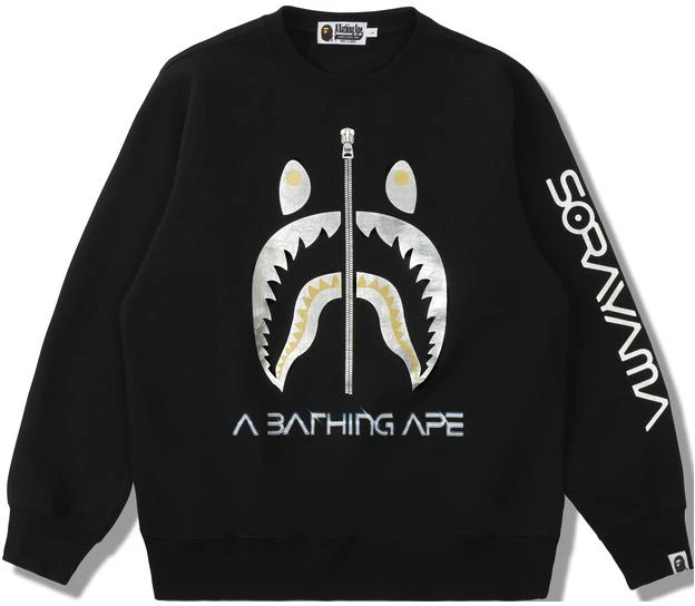 bape-x-hajime-sorayama-gold-and-silver-shark-print-crewneck-long-sleeve-men-s-sweater-0-zxswm-113904-h