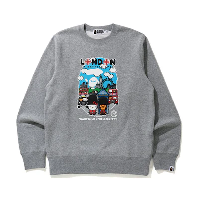 BAPE Hello Kitty Ape Head Crewneck Cartoon Sweatshirt Unisex Long Sleeve 2G73-113-909