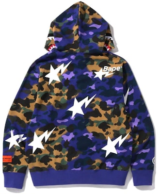 BAPE x Heron Preston Mix 1st Camo Shark Relaxed Fit Full Zip Hoodie Purple Order BAPE x Heron Preston Mix 1st Camo Shark Relaxed Fit Full Zip Hoodie Purple