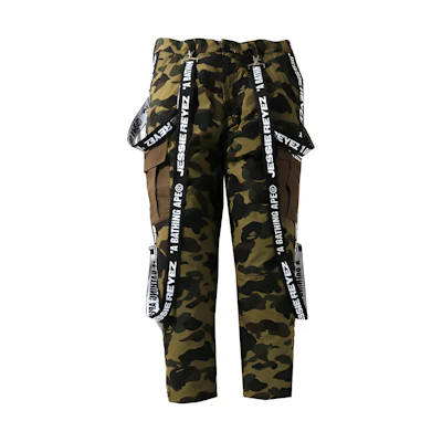 BAPE Jessie Reyez Camo Multi-Pocket Overalls with Suspenders. 1H23-152-911