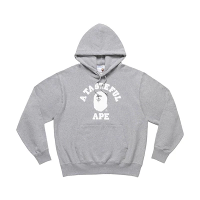 BAPE JJJJound Relaxed Classic College Pullover Hoodie Gray
