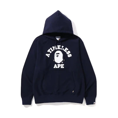 BAPE JJJJound SS23 Logo Print Navy Pullover Hoodie Fashion 1I73-114-903