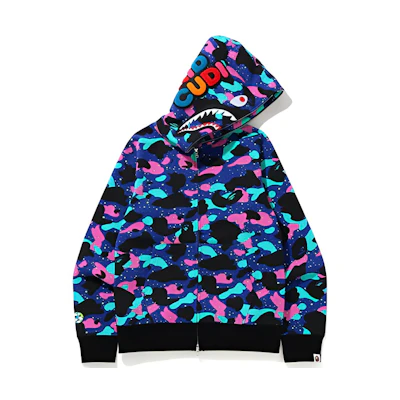BAPE Kid Cudi Shark Camo Colorful Hoodie Collaboration 1G73-115-902